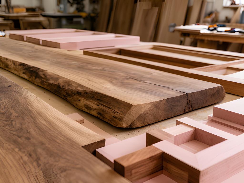 Werkstatt mit massiven Holzbrettern und präzisen Möbelteilen in Zürich